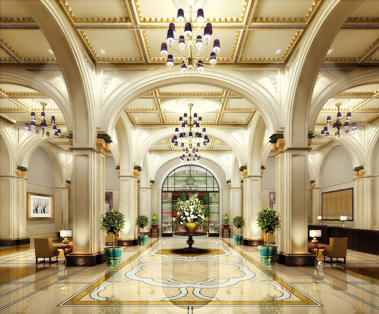 Luxury Hotel Lobby